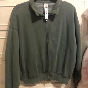 NWT Pink Ivy Women’s Fleece Full-Zip Sweatshirt - Green (Size Small)